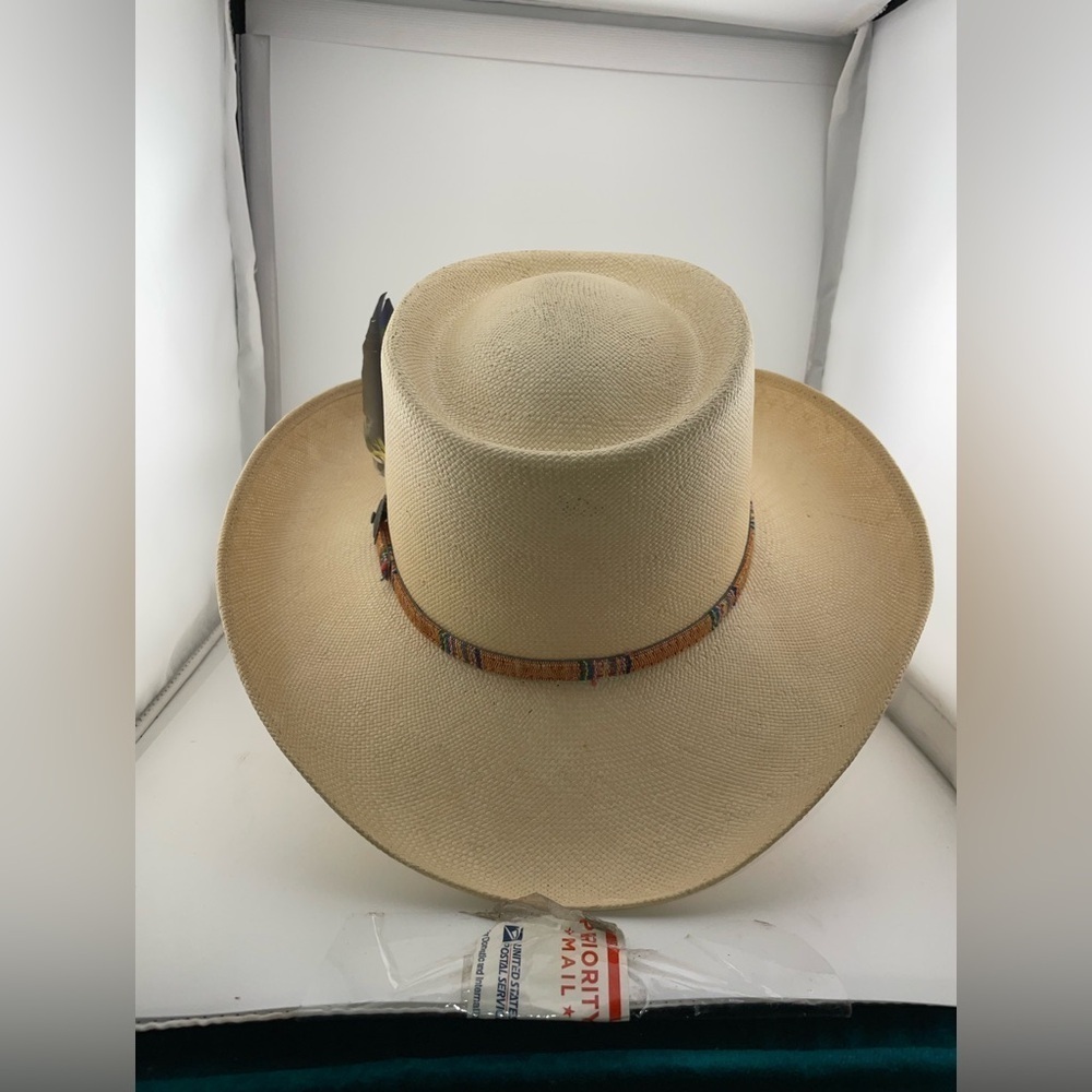 Wrangler Ivory Cowboy Hat Western Genuine Size 7 1/8​​​​​​ - Picture 4 of 8